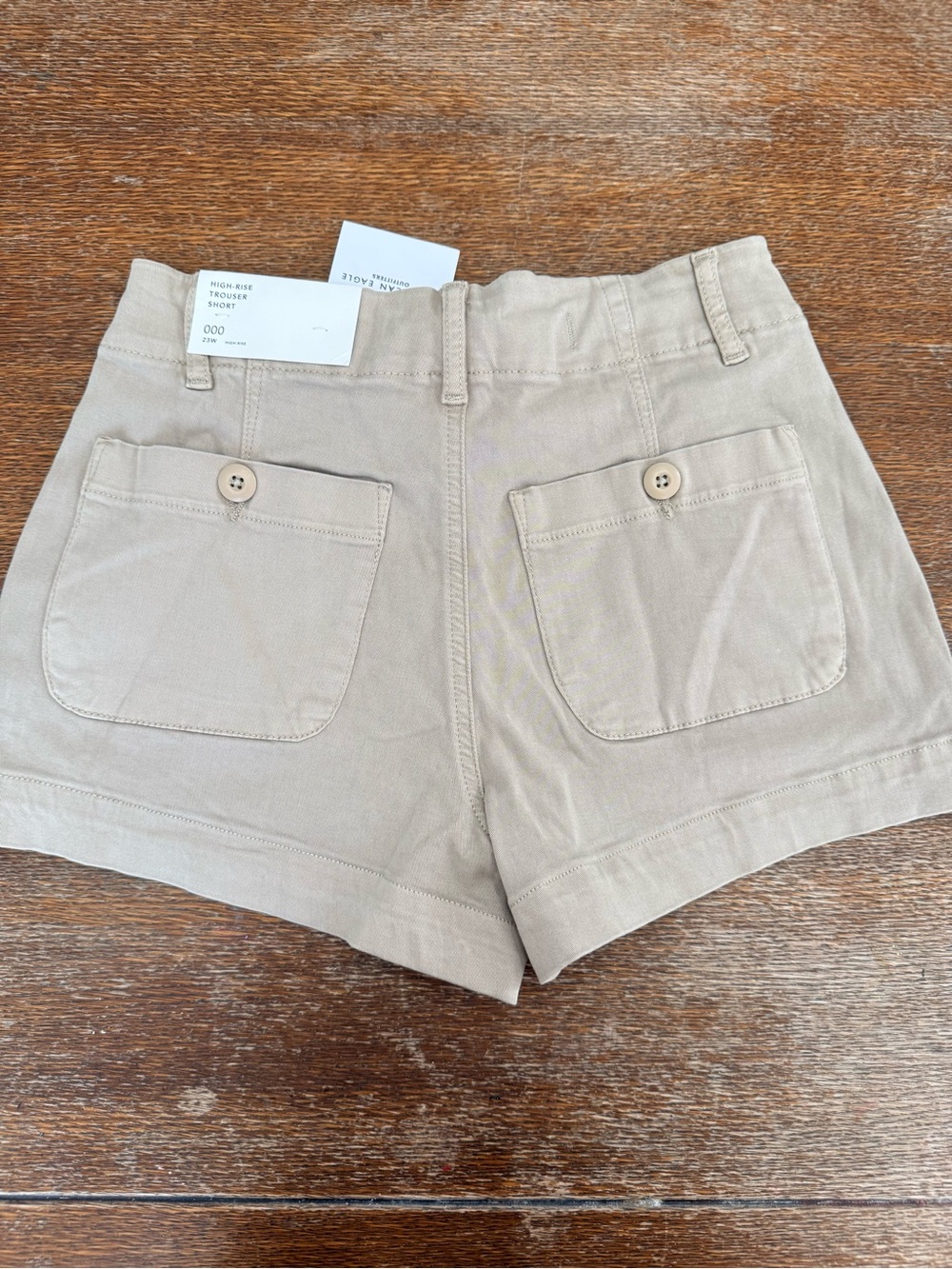 American Eagle Outfitters Beige High-Rise Cargo Shorts